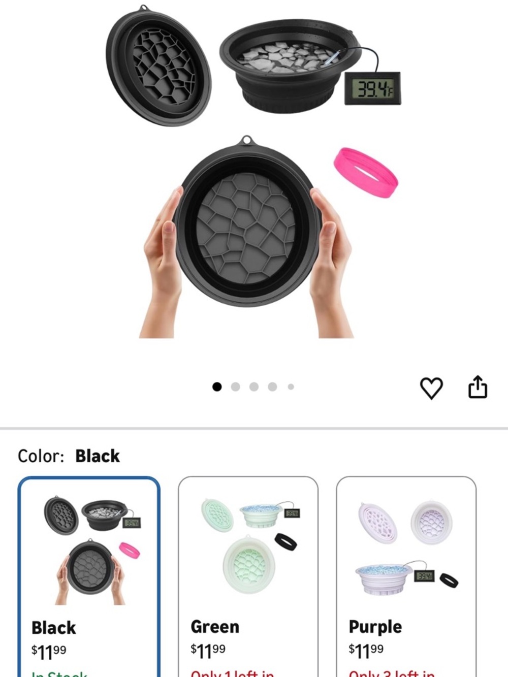 Collapsible Black Silicone Facial Ice Roller Bowl - Women Skincare Tool